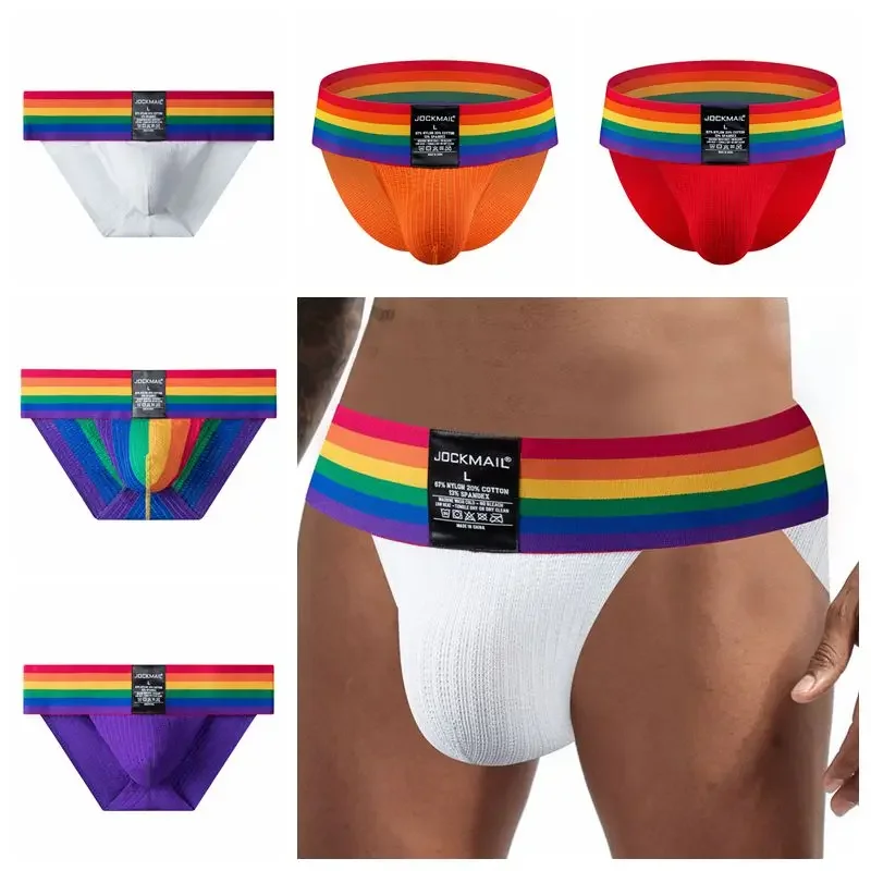 JOCKMAIL Sexy Men Underwear Bikini Briefs Cuecas Masculinas Tanga Hombre Underpants Gay Panties Calzoncillos Slip Wide Waistband