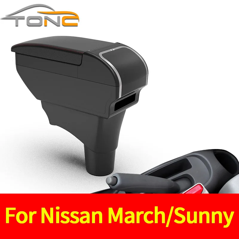 

For Nissan March Micra K13 MK4 IV Armrest Box For Nissan Sunny Car Armrest Storage Box Interface Center Console Arm 2010-2022