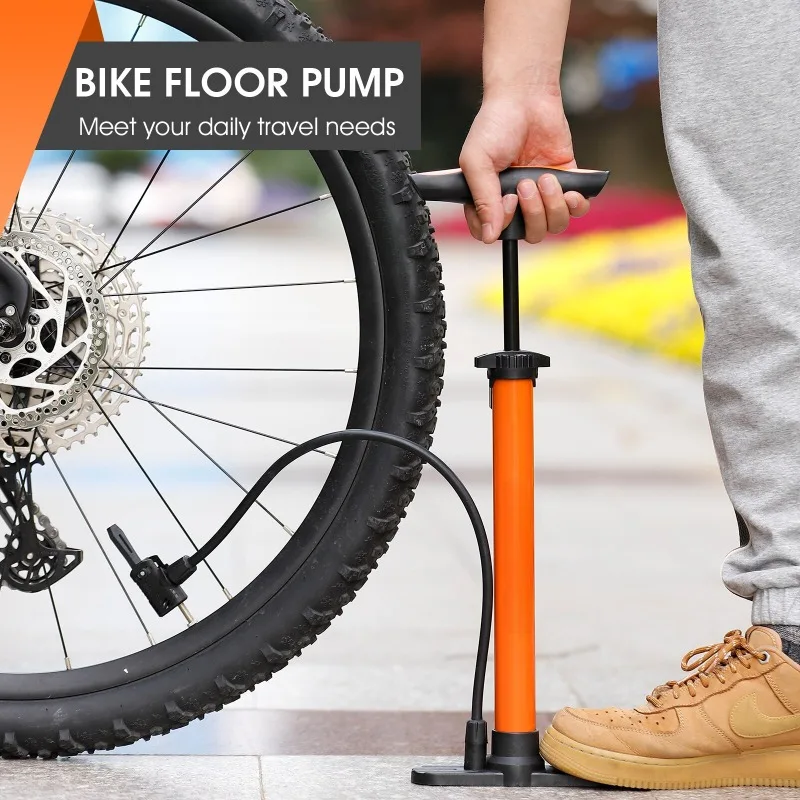 160PSI High Pressure Pump Schrader Presta MTB Bicycle Floor Pump Cycling Air Pump Tire Ball Motorcycle Car Inflator