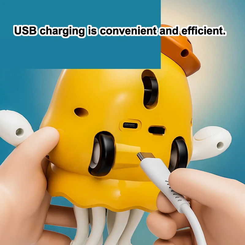 Juguete de pulpo para baile, pesca, baile, calamar, eléctrico, automático, con luces, música, electrónica para gatear, juguetes interactivos de dibujos animados para mascotas