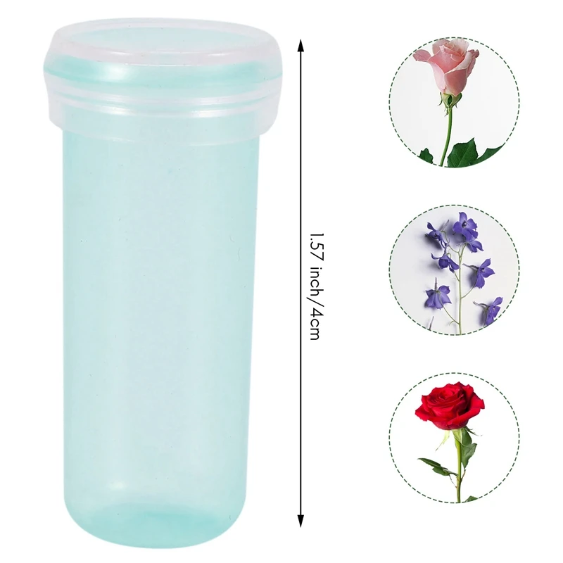 장미 꽃 물 튜브 플라스틱 꽃 영양제 유리병, 꽃꽂이 결혼식 파티 이벤트 선물, 4cm, 200 개