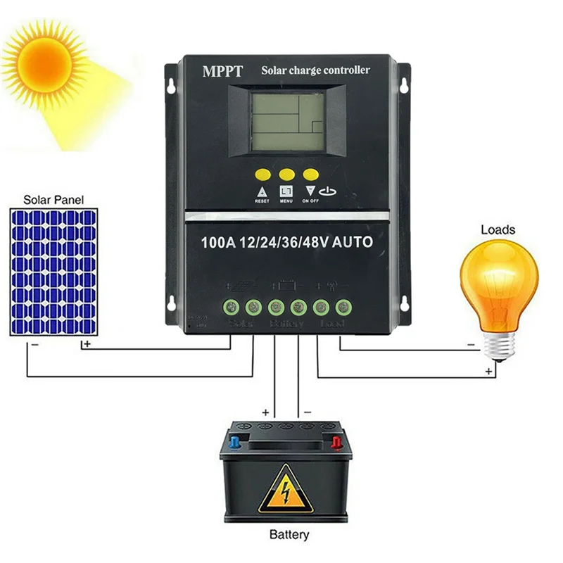 

CJSD-2X PWM 100A 12V 24V 36V 48V AUTO Solar Panel Charge Controller Solar PV Battery Charger With LCD MPPT Solar Controller