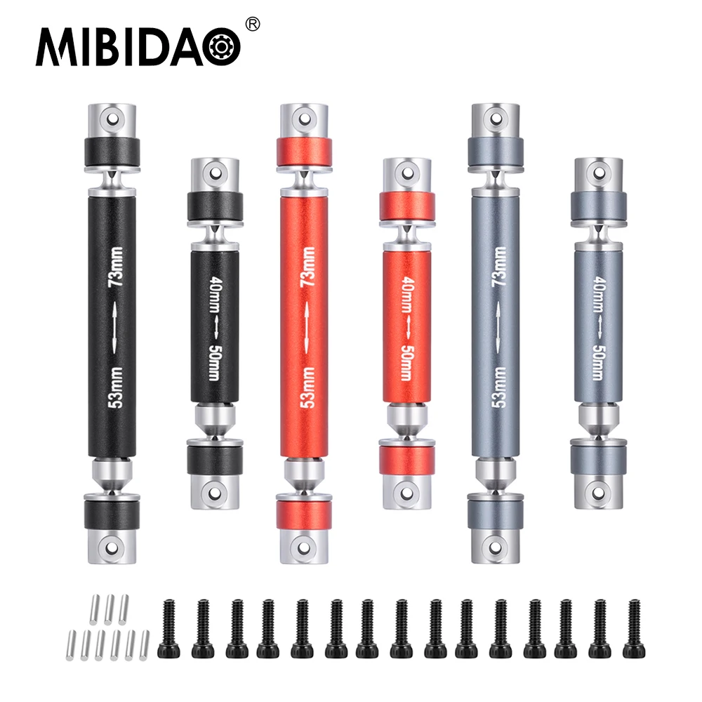 MIBIDAO Stainless Steel & Aluminum 40+53 mm Center Drive Shaft for Axial SCX24 AXI00001/AX100002/AXI00006 1/24 RC Car Parts