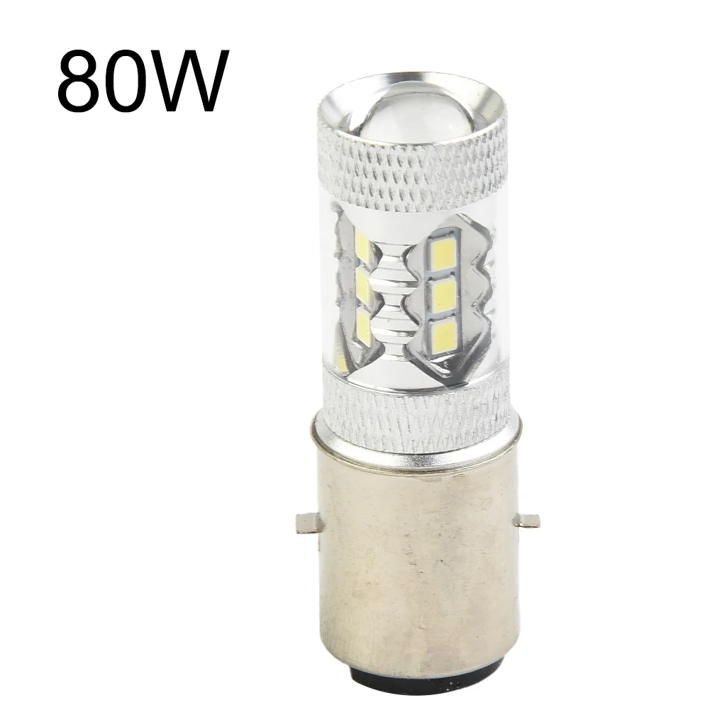 12V BA20D H6 80W LED Lamp Headlight DRL Bulbs Motorcycle ATV 900-1000LM 6000-6500K White Light LED Front Fog Light