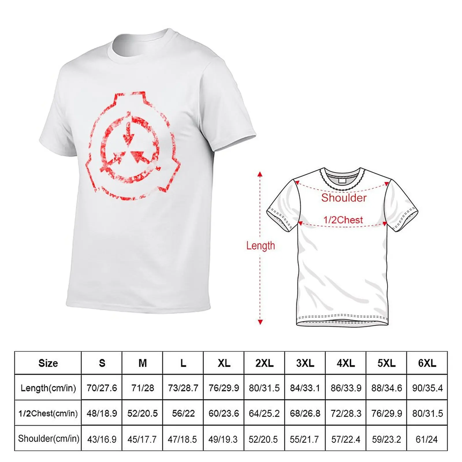 تي شيرت SCP Foundation Symbol تي شيرت للرجال من القطن الناعم تي شيرت رجالي عادي
