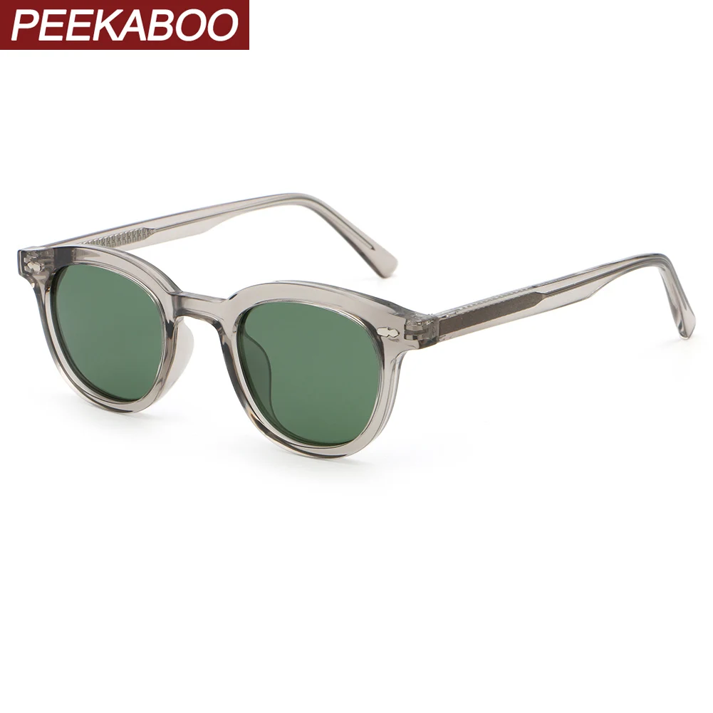 

Peekaboo CP acetate polarized sunglasses retro women UV400 small square sun glasses for men green grey unisex gift items 2024