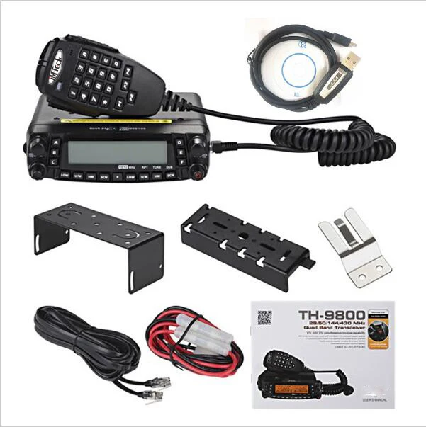 Long distance 100km cb radio walkie talkie 50W quad band car intercom 809 channels radio station TH9800