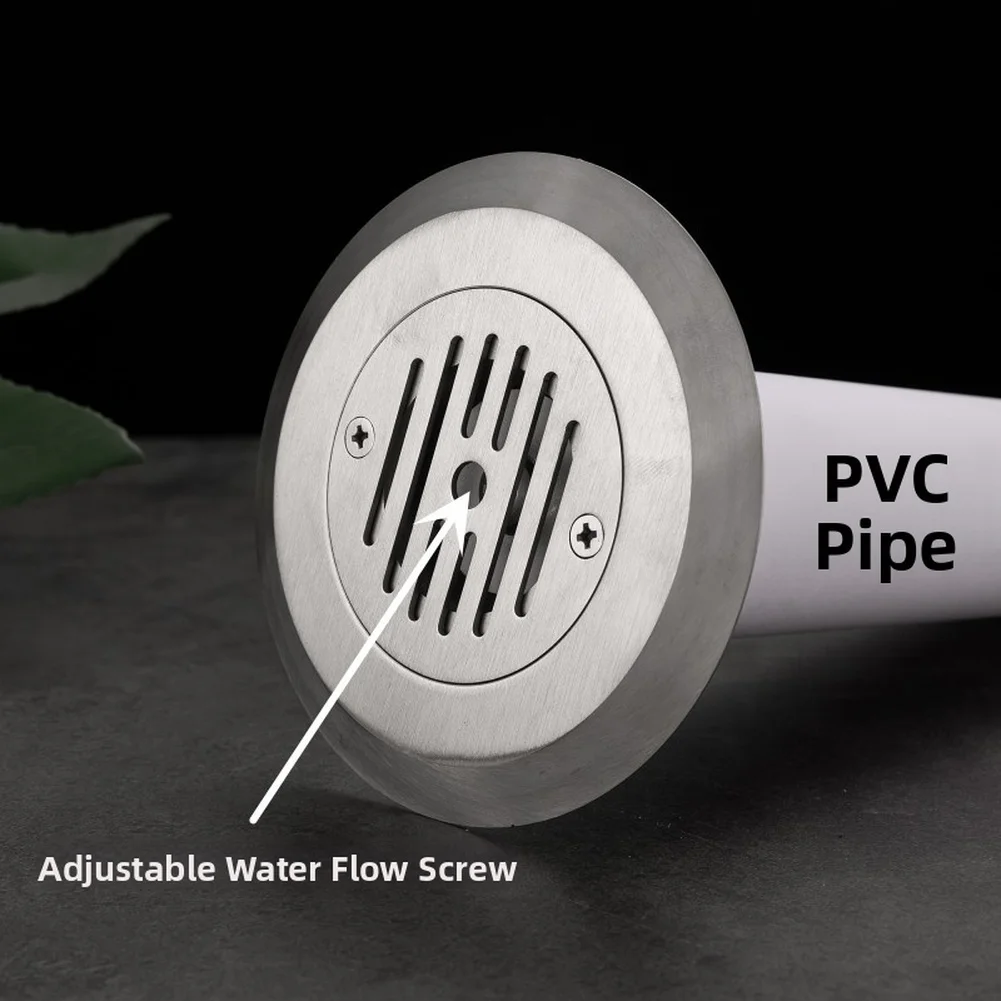 Floor Drain Compatible 50mm And 63mm PVC Pipes 304 Stainless Steel Pool Drain Inlet Outlet Adjustable Water Flow For Fish Pond