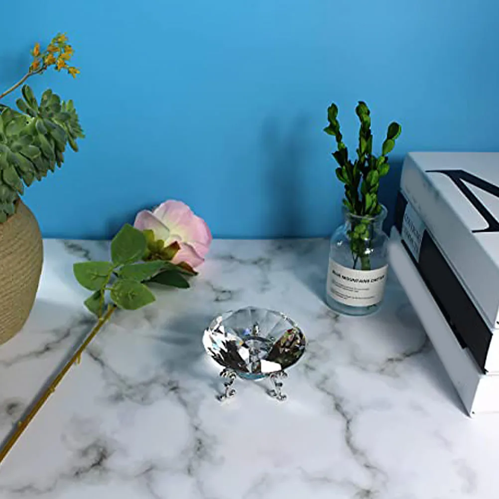 

1Set Crystal Diamond Paperweight Decorative Desktop Ornament for Home Office Living Room with Stand Elegant Crystal Diamond