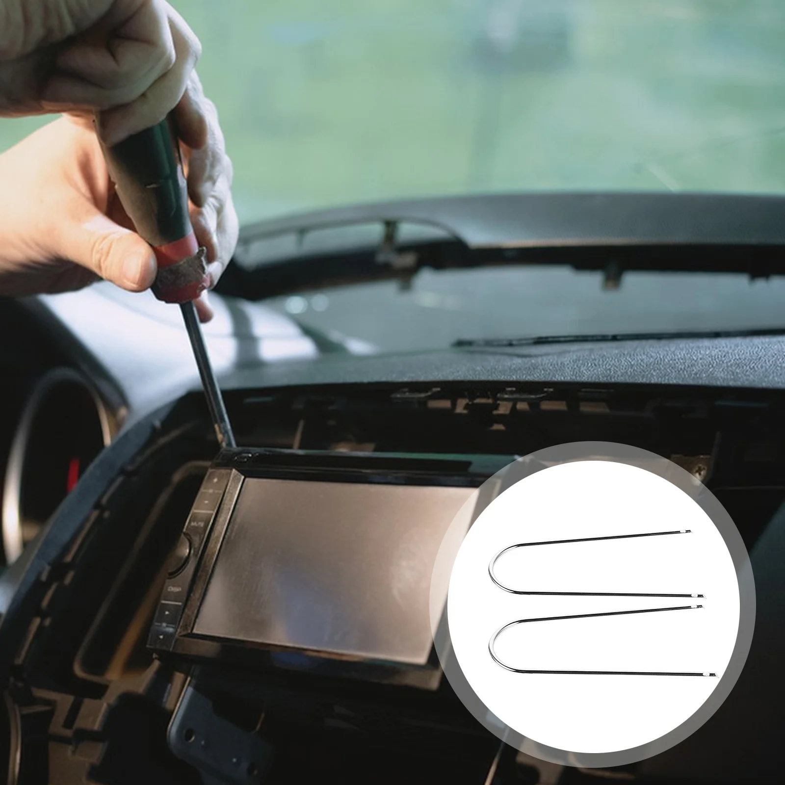 

2Pcs Car Radio Removal Tool U Shaped Key for Fast Disassembly Cd Dvd Car Audio Repair Removal Tool Kit U-Shaped Assembly Key