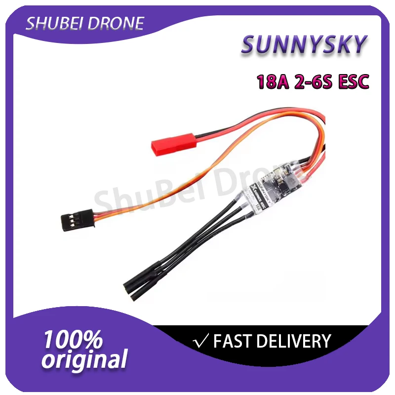 

SunnySky 18A Brushless ESC 2-6S Lipo Multi-Rotor Electronic Speed Controller with 5V/2A BEC for RC FPV Drone Quadcopter Parts