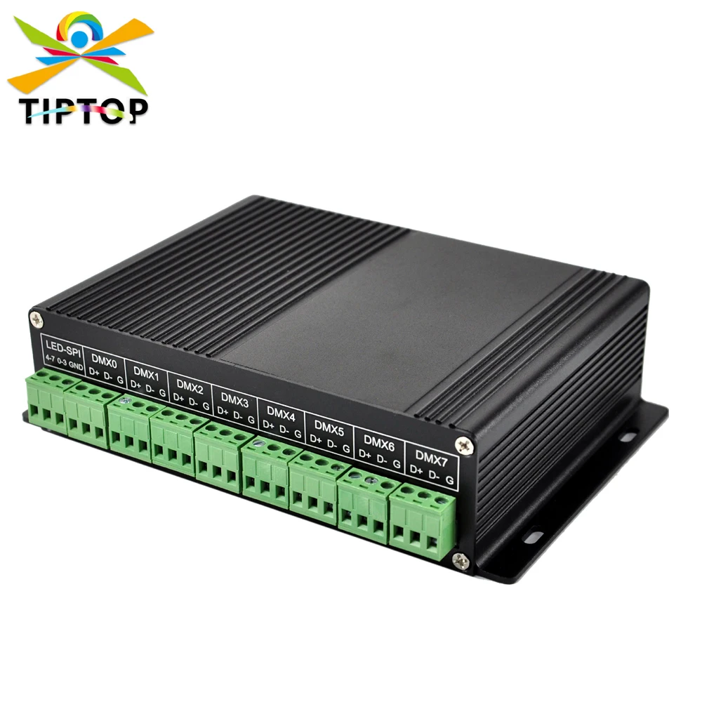 TIPTOP W BOX Stage Light Controller SPI Outport Led Pixel Belt Light 2.4G Wifi 2 Network Port Infrared IR Receiver USB Software