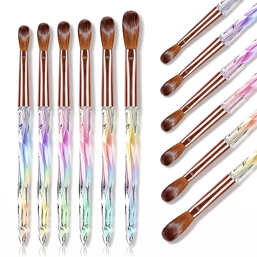 6pcs 3D Carving Brush Kit Acrylic Nail Brush Set Aurora Multi Size Professional Brushes Acrylic Application Powder Extension