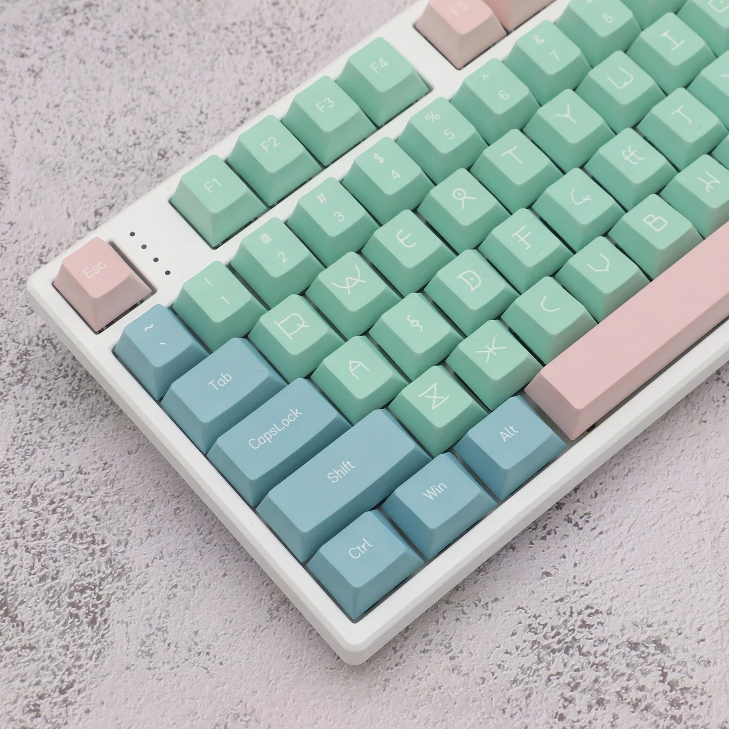 

Keycaps Cherry Original Height Keycaps Five-Sided Sublimation PBT Mint Green Mechanical Keyboard Keycaps