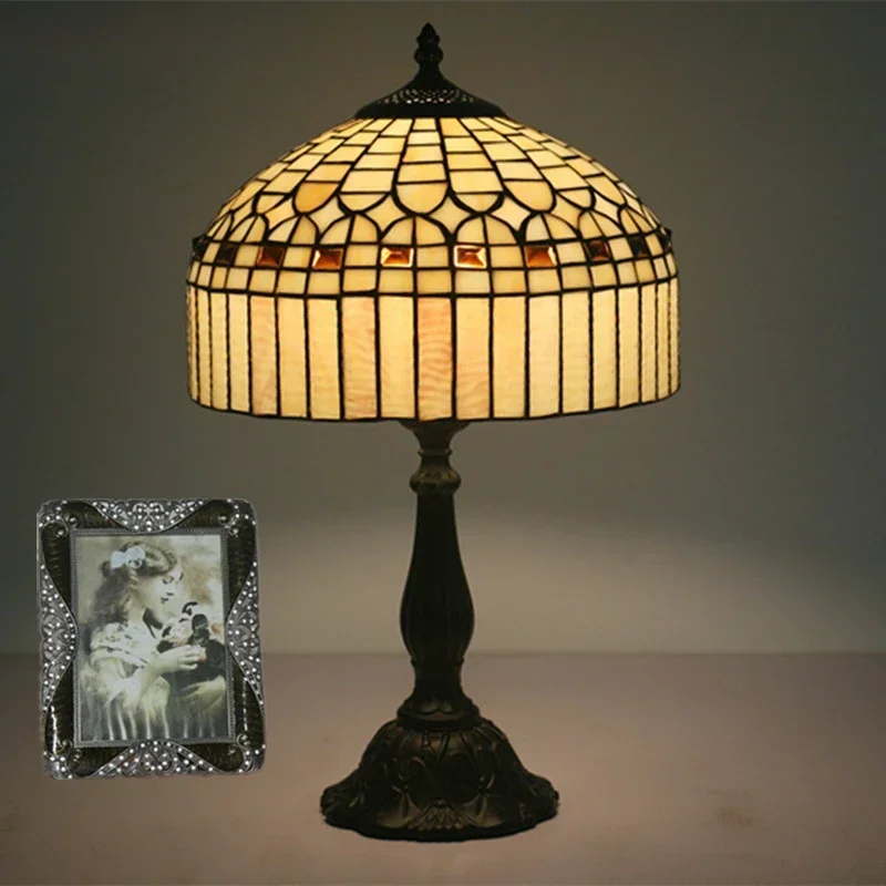 DORIAN Contemporary Creative Glass Table Lamp LED Modern Tiffany Desk Light Decor for Foyer Living Room Bedroom Bedside