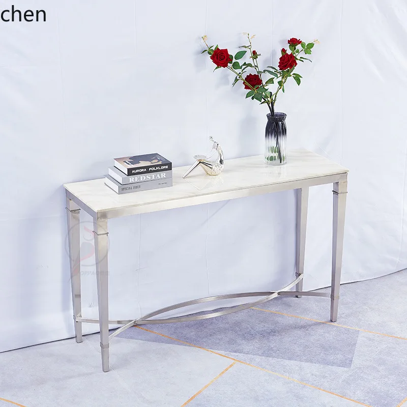YFY Nordic Modern  Light Luxury Entryway Table  Steel Entryway Console  Entryway Cabinet Decorative End View Table Partition