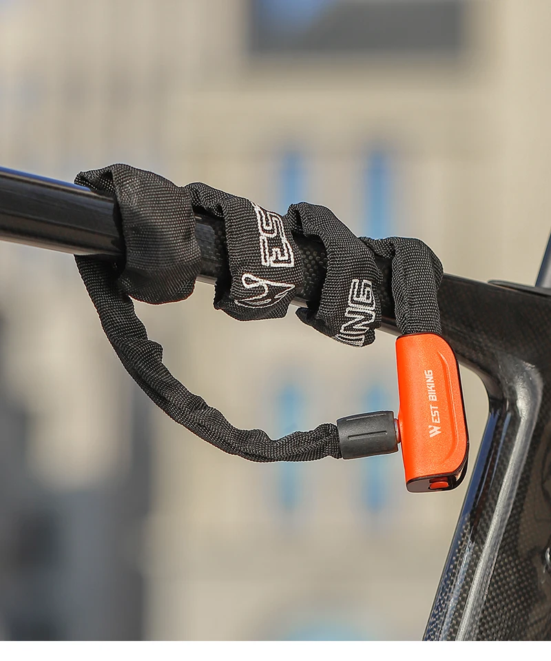 WEST BIKING Fahrradkettenschloss, Zinklegierungskern, One-Touch, schlüssellos, leicht, staubdicht, Abdeckung für MTB, Rennrad, E-Bike, Sicherheitszubehör – Detail 12