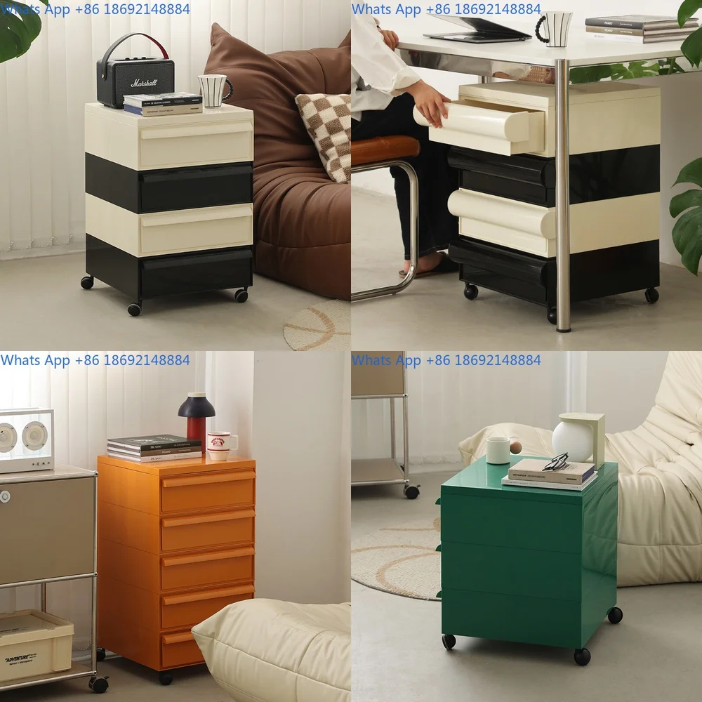 

Nordic Cream Style Nightstand Modern Simple Storage Cabinet Portable Living Room Plastic Organizer