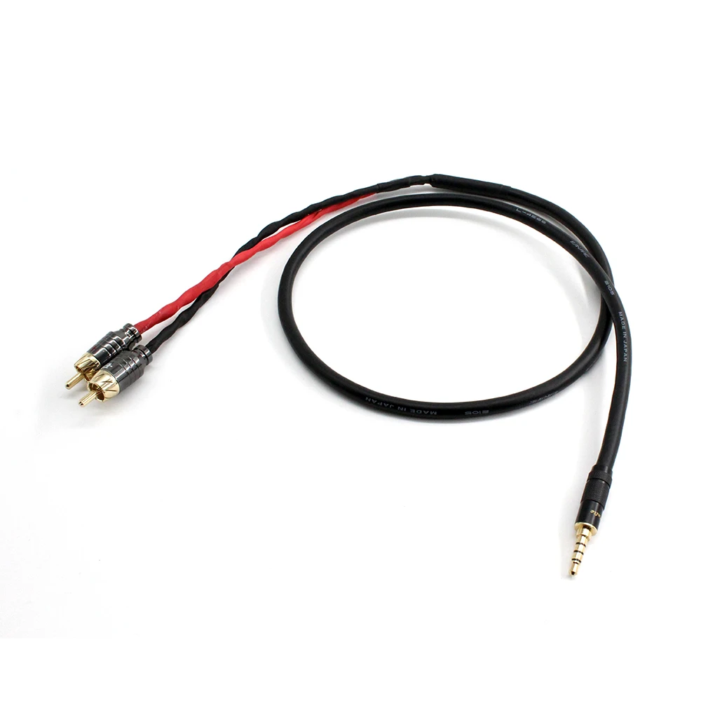 Canare L-4E6S Hifi Trrs Gebalanceerd 2.5Mm Tot 2 Rca Mannelijke Audio Kabel Voor Cayin N5 Iriver Ak240 Ak380 Ak120ii Amp Onkyo DP-X1