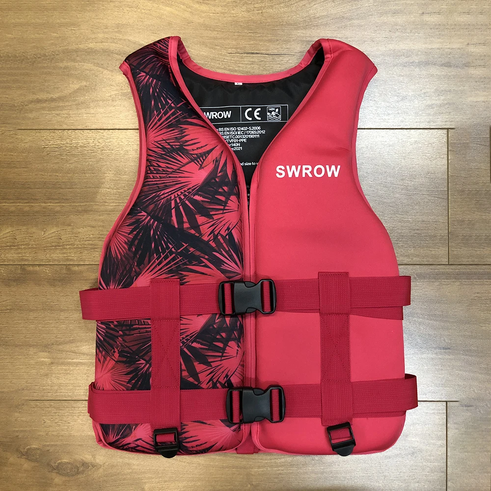 SWROW Neoprene Lifejacket Children Adult Swimming Vest Portable Summer Water Sports Surfing Kayak Fishing Swimming Lifejacket