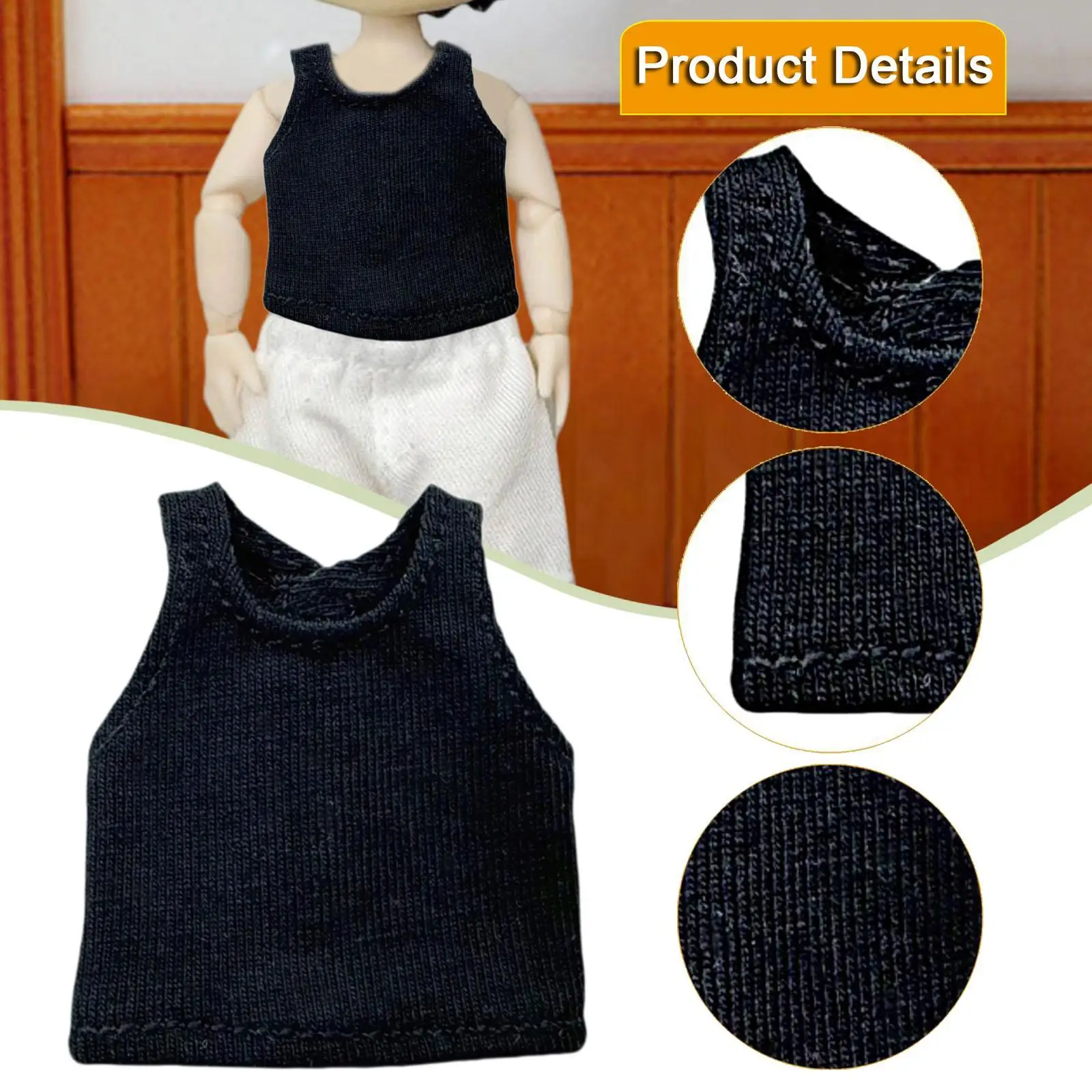 เสื้อกั๊กไหมพรมแบบไม่มีแขนสำหรับตุ๊กตา BJD ขนาด 1/12 ชุดแต่งตัวสำหรับเด็ก ของขวัญวันเกิด DIY คอสเพลย์ สร้างตุ๊กตาของคุณเองสำหรับตุ๊กตาเจ้าหญิงขนาด 14 ซม.