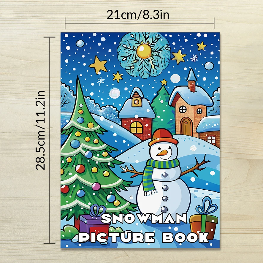 Happy Snowman Adult Coloring Book - 8.3x 11.2 Inch 32 Page Coloring Book - Helps Reduce Stress and Ease Emotions