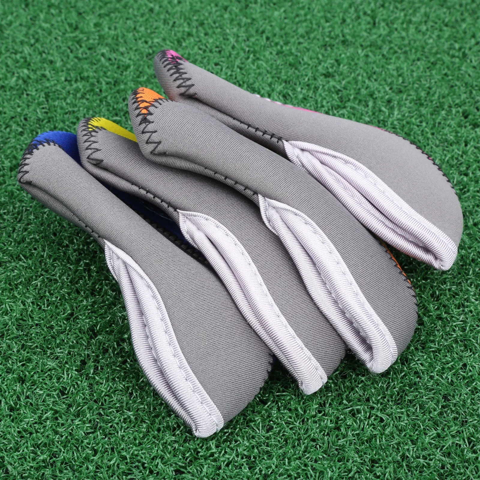 10 pçs/pçs/set golfe ferros cabeça capa com janela de visão transparente, neoprene cunha meia clubes golfe ferro capa protetora 4.96x2.48 Polegada