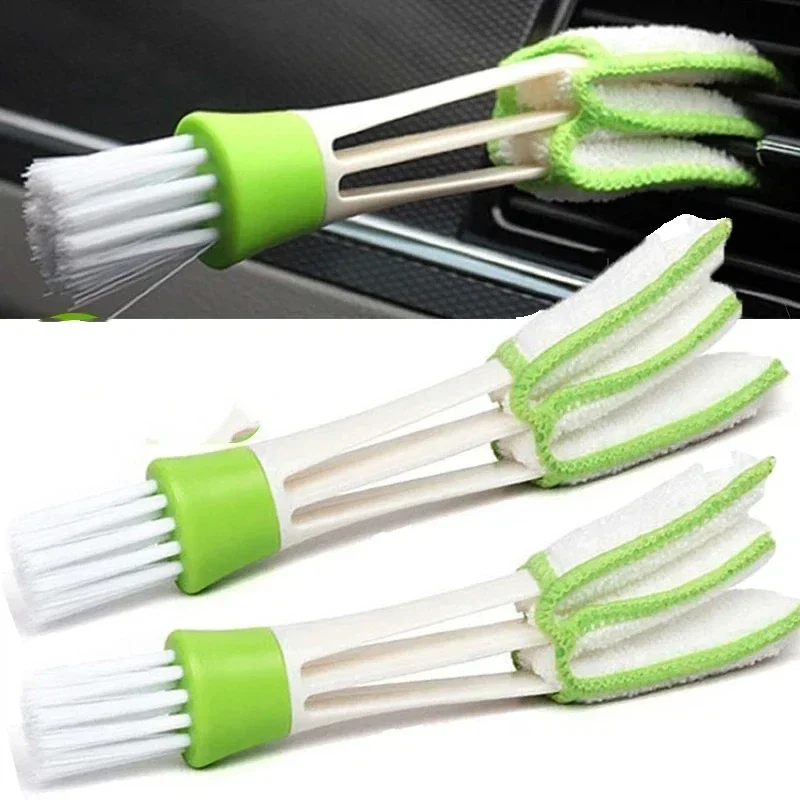 Car Air Vent Cleaner Mini Double-end Micro Fiber Vent Duster Cover Portable Cleaning Brush