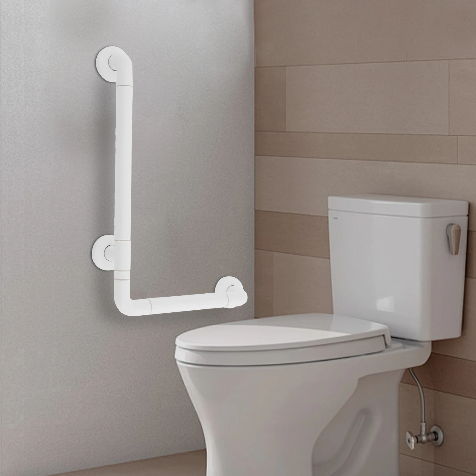 

L-Shaped Stainless Steel Grab Bar for Bathroom Safety, 200kg Weight Capacity, Anti-Slip Wall-Mount Shower and Toilet Safety Rail