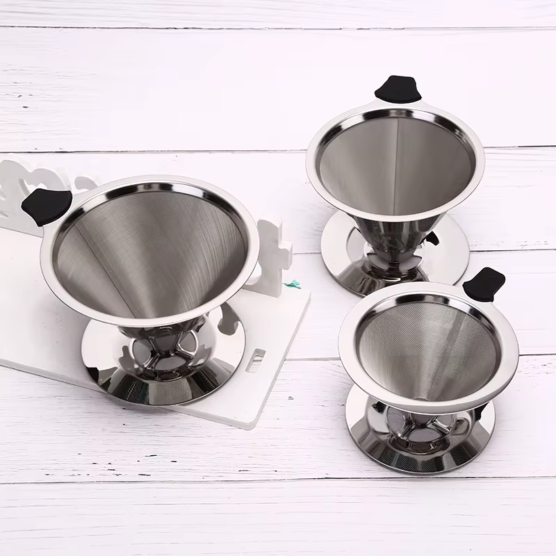 

Hot Sale 1PC Stainless Steel Reusable Coffee Filter Holder Pour Over Mesh Strainer Tea Dripper Cup Brewer Barista Tool Gadgets