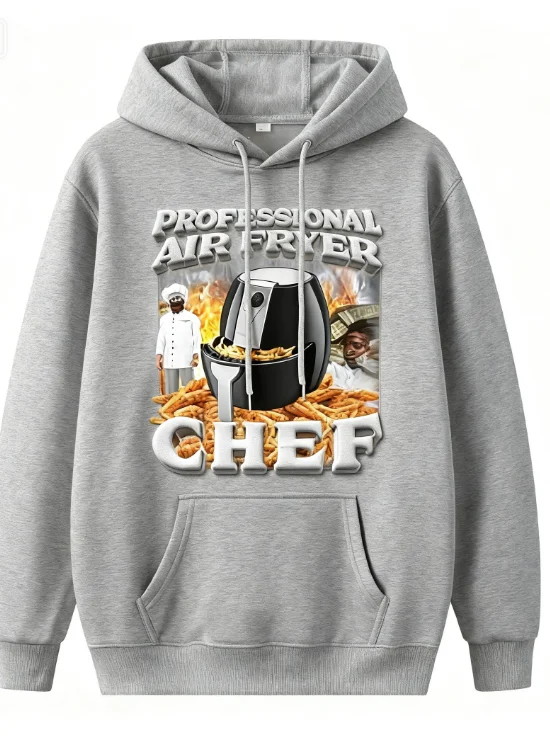 سويت شيرت بقلنسوة مطبوع بنمط الشيف ميمي الاحترافي الجديد للرجال والنساء عصري للخريف والشتاء