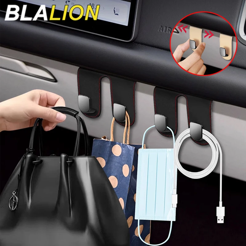 BLALION Car Passenger Glove Box Hook Double Hook Purse Bag Hanger Hidden Storage Hook Universal Large Load-Bearing Hanging Hook