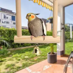 Bird Swing For Cages Parrot Perch Natural Wood Bird Toy Parakeet Chew Toys For Small And Medium Birds Macaws Cockatiels Finch