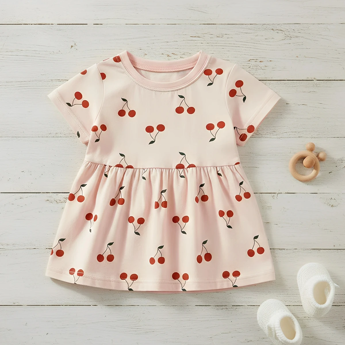 Baby Clothing Knitting Patterns - Sanlutoz サマーフルーツホリデーベビードレスキッズガールズ服プリントコットンノベルティ