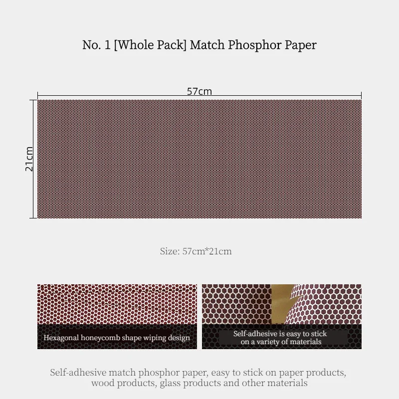 Phosphorus Paper for Lighting Matches Self-Adhesive Match Phosphor Paper Honeycomb Shape Design Strike Matches