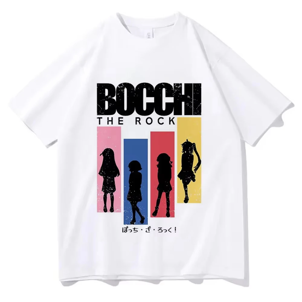 Bestselling Soft Unisex Loose Japanese Rock Streetwear Short Sleeve Vintage Washed Craft, Bocchi The Rock Women And Men T-shirt