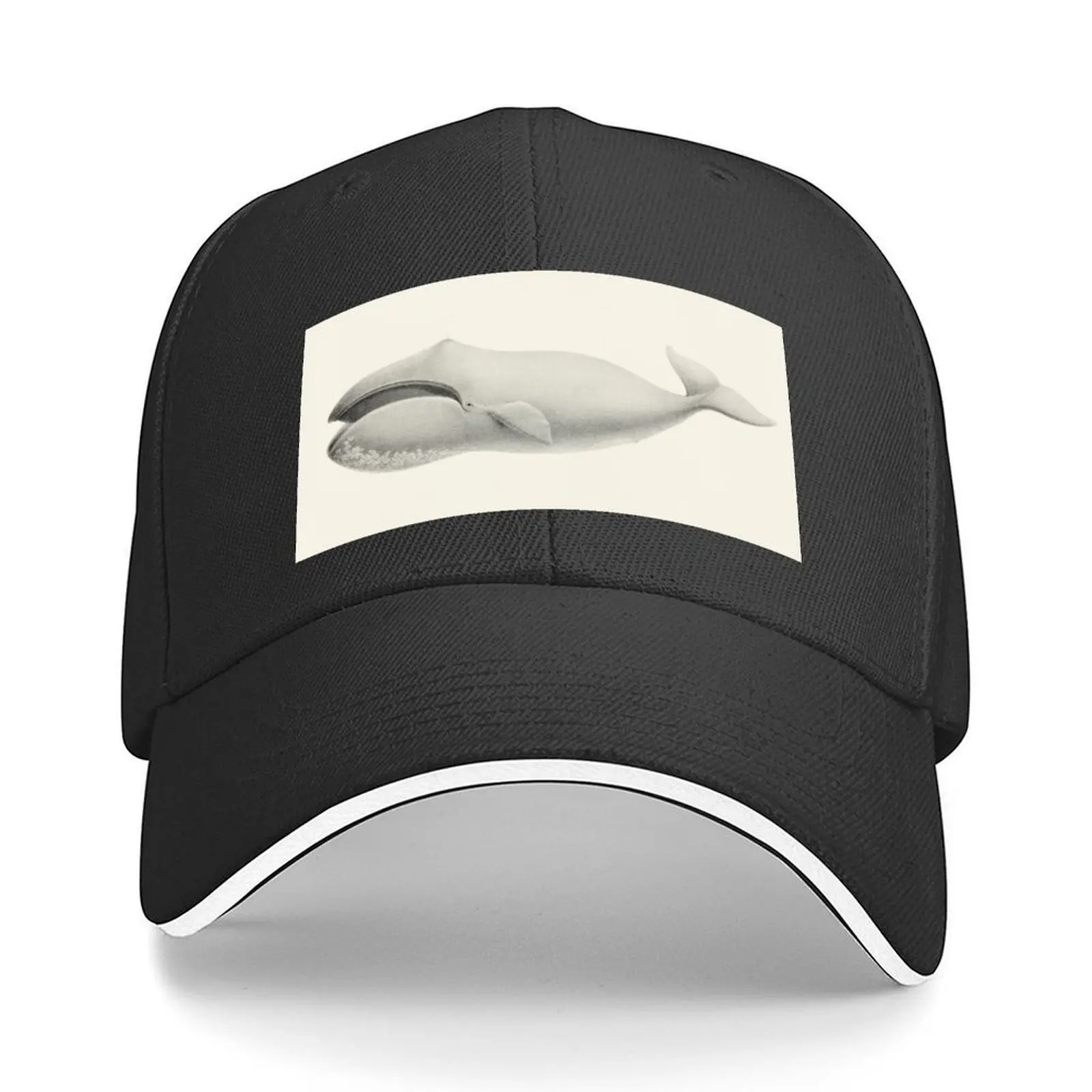 

Whale - Bowhead Whale by Charles Melville Scammon. Baseball Cap fun hats Luxury Man Hat Snap Back Hat Female Men's