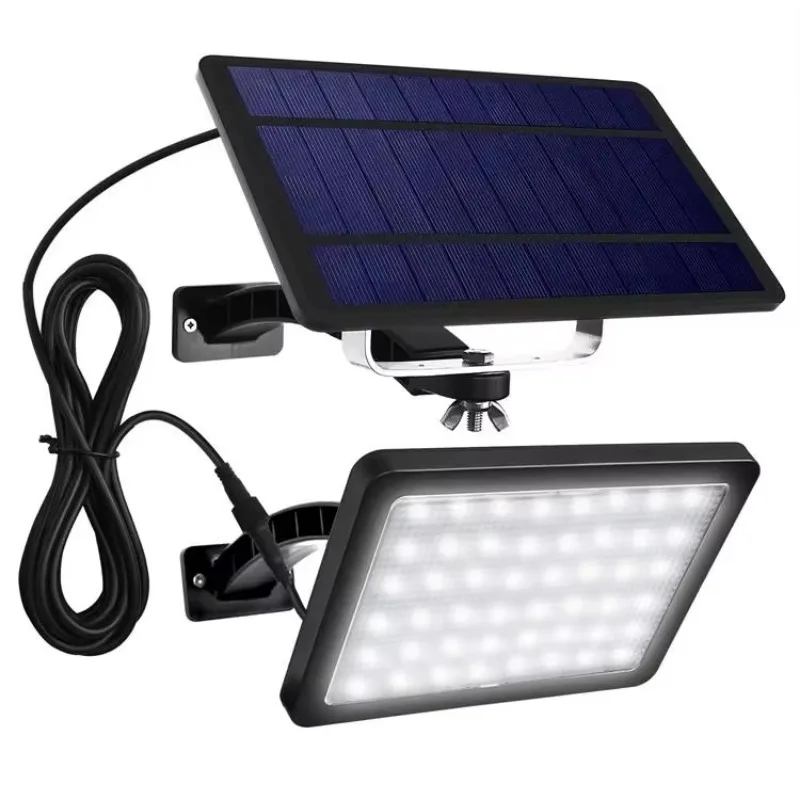Solar LED Flood Light 550 Lumens 48 LED IP65 Waterproof Outdoor Wall Light with Solar Panel for Landscape RoHS Certified