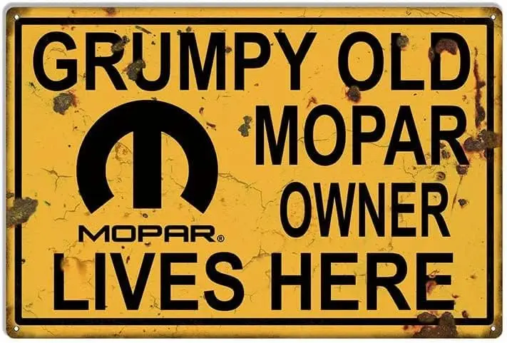 Sundries Metal Plate Tin Sign Antique Retro Mopar Old Grum-py Owner Vintage Garage Shop Decor for Dimensions Size: