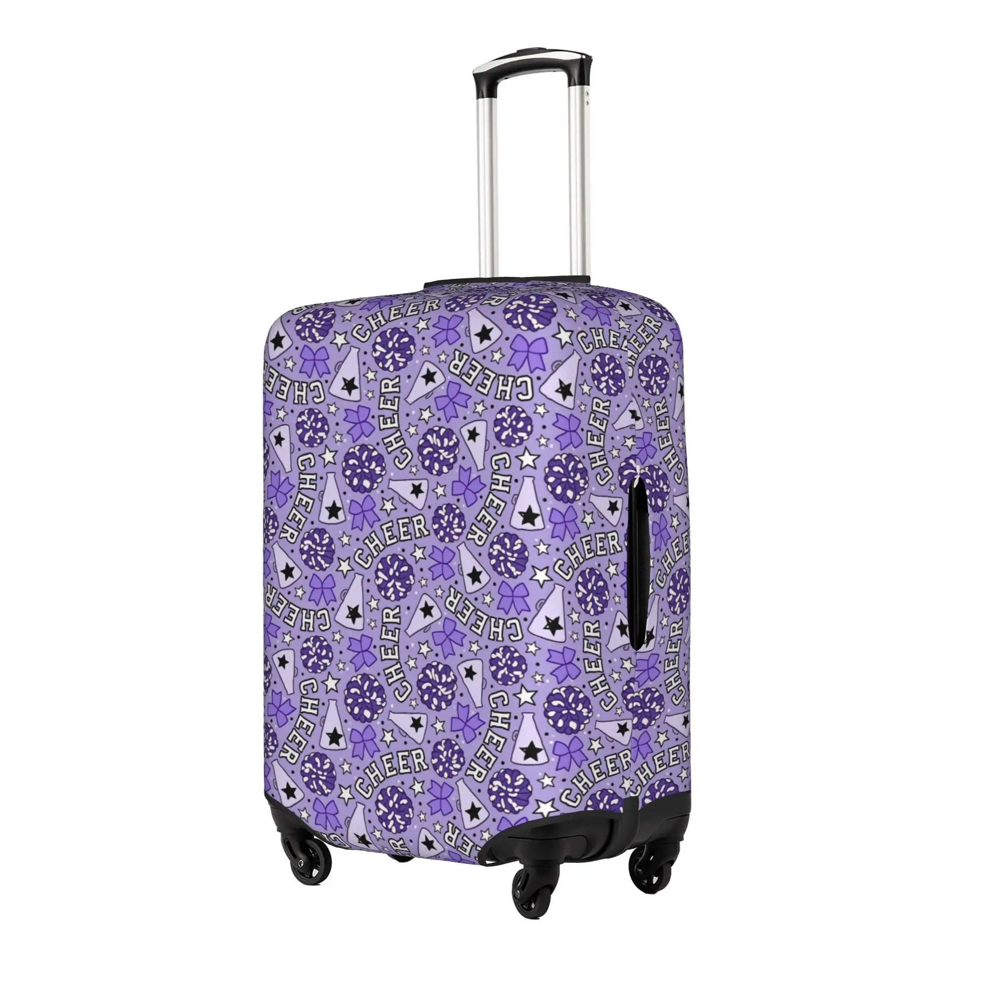 Cheerleader Spirit Cheer Luggage Cover Fashion Glitter Bows Pom Poms Stars  Suitcase Protector Covers Suit For 18-32 inch