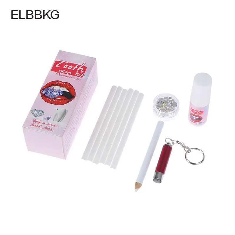 

Tooth Gem Set White Dental Jewelry Beautiful Easy To Remove Easy To Install Sturdy DIY Tooth Gem Set With Curing Light And Glue