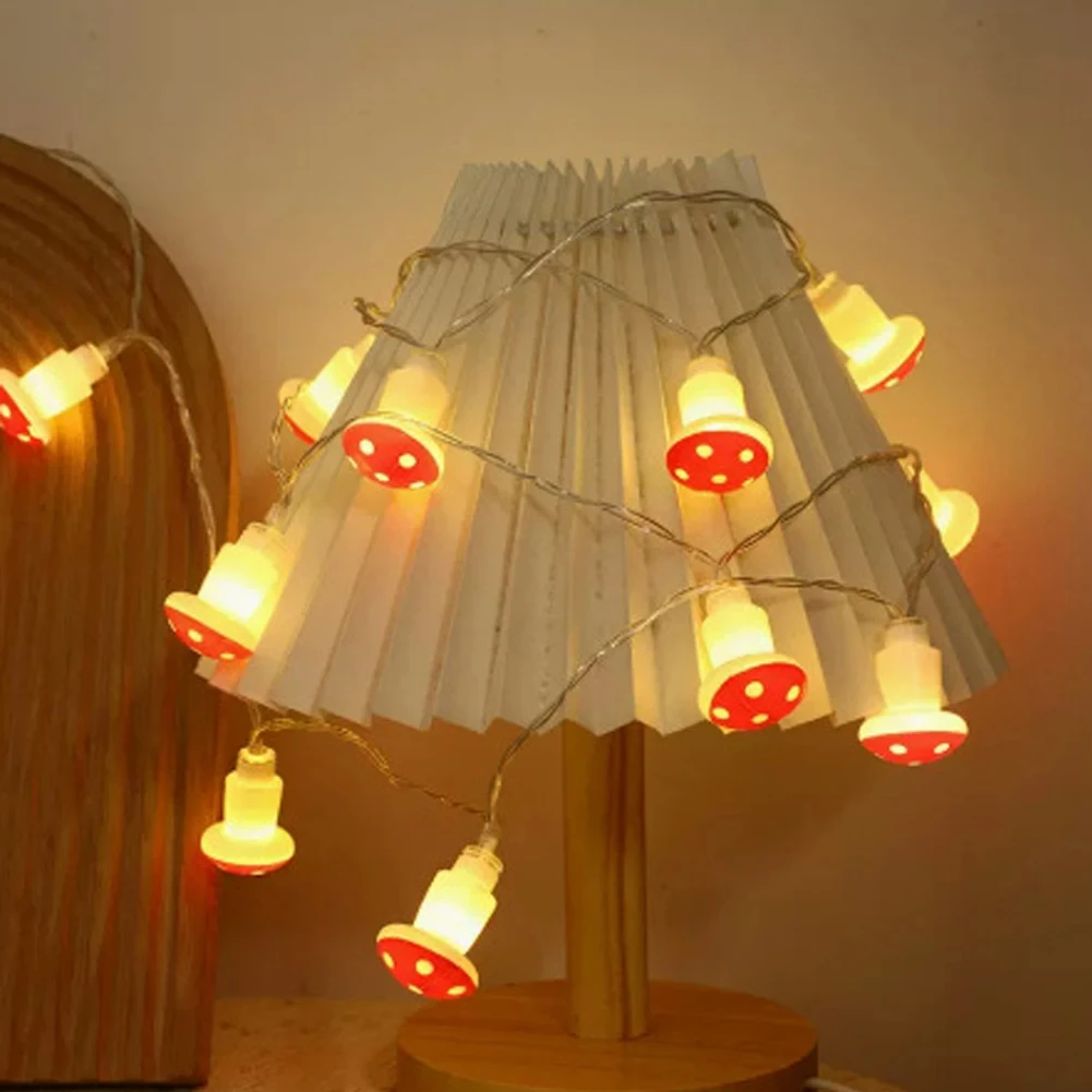 20 Leds Mushroom LED Fairy Lights USB/Battery String Light Christmas Party Gift Fairy Indoor Decorative Atmosphere Light