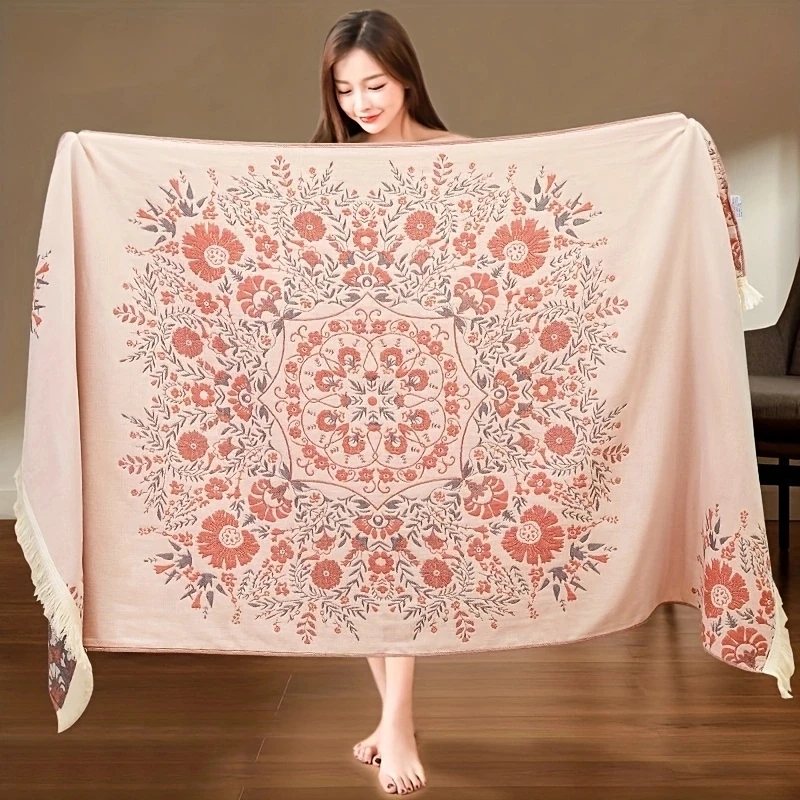 1 Pack Super Soft Extra Large Bath Towel, 4‑Layer Gauze, Quick Dry Lint‑Free Beach Towel, Comfort for Spring & Summer, Ideal for