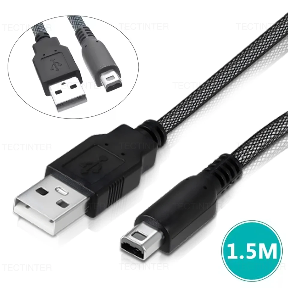 1.5M USB Data Charger Charging Power Cable Cord for Nintendo DSi NDSI New 3DS 2DS XL/LL Game Console Power Cable Accessories