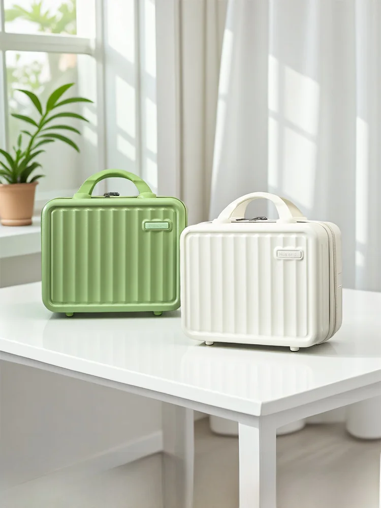 ファッショナブルなハンドヘルドトラベルスーツケースコンパクトメイクアップ収納ボックス4インチ荷物カバーポータブルミニトイレタリー収納ケース女性用