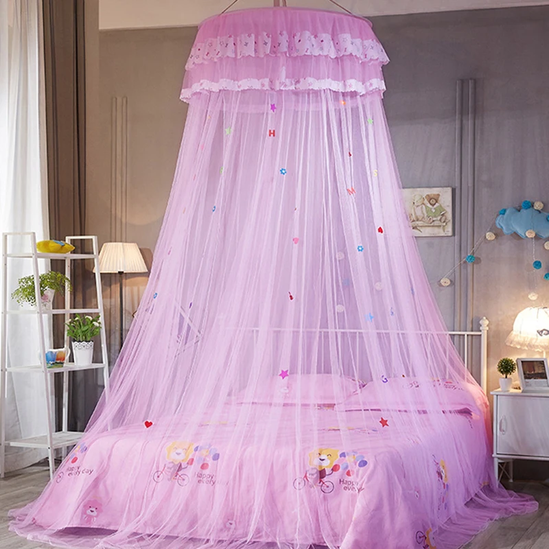 Dome Hanging Mosquito Net Encryption Heightened Ceiling Lace Lace Princess Dome Court Floor Mosquito Net Cartoon Models