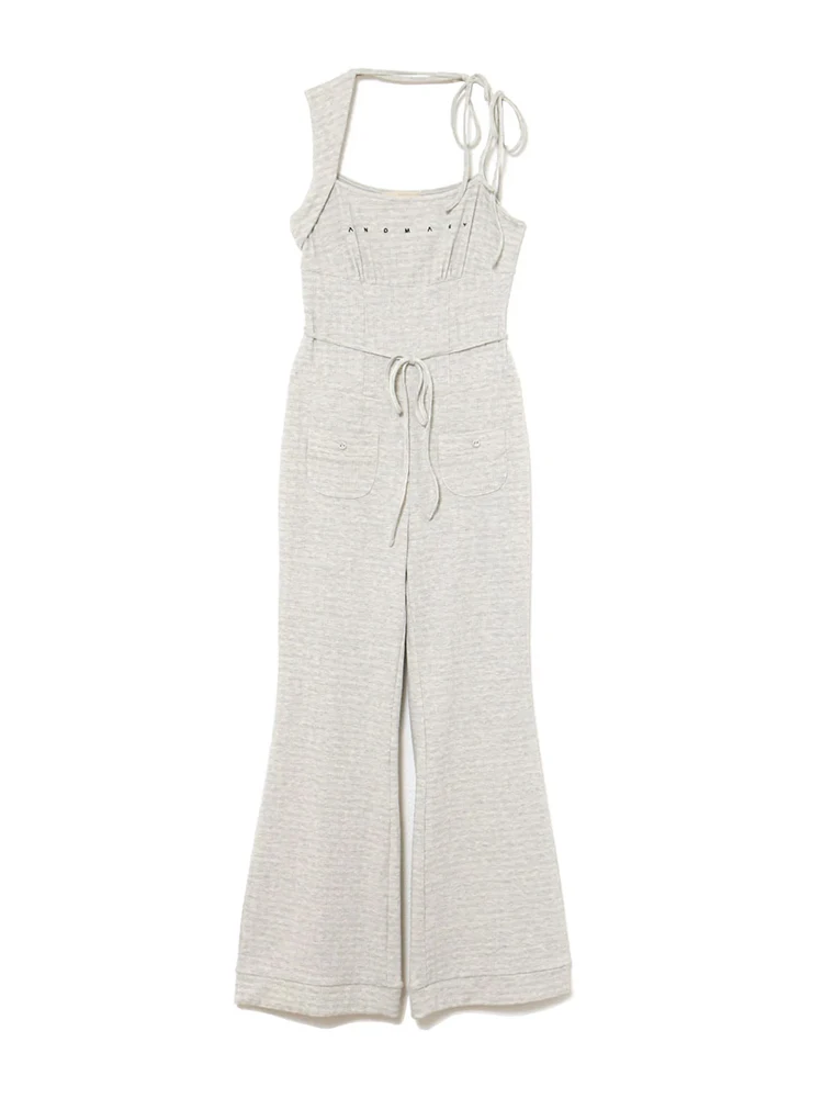 Combinaison sans manches en tricot irrégulier, douce mode japonaise, à lacets, épaules dénudées, pantalon Long, mignonne fille, flatteuse, élégante
