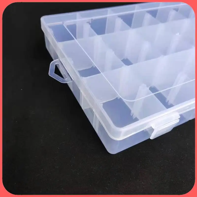 AA89-منظم صندوق معالجة 18 شبكة صندوق كرافت بلاستيكي منظم خرز صندوق صيد شفاف مع فواصل، 4 عبوات