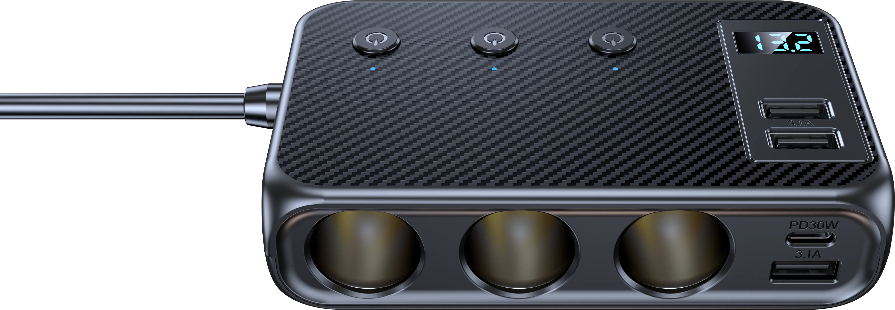 171 Вт 9 в 1 Автомобильное зарядное устройство многопортовый адаптер PD 3 Разветвитель Прикуривателя