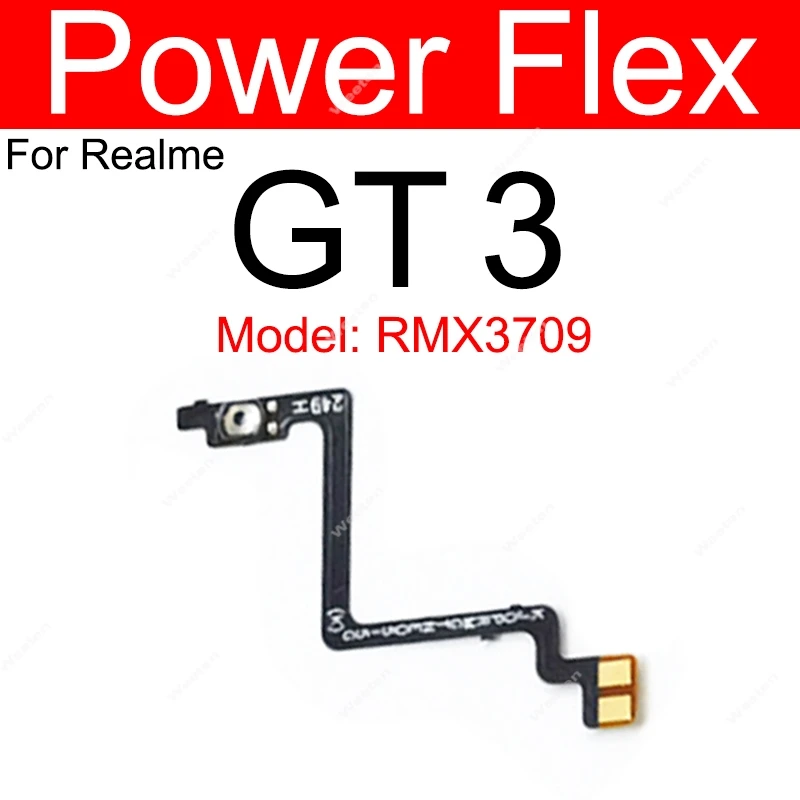 For Realme GT 2 3 Neo 3 3T 5 5Se GT2 Master Volume Power Flex Cable On OFF Power Volume Buttons Flex Ribbon Parts